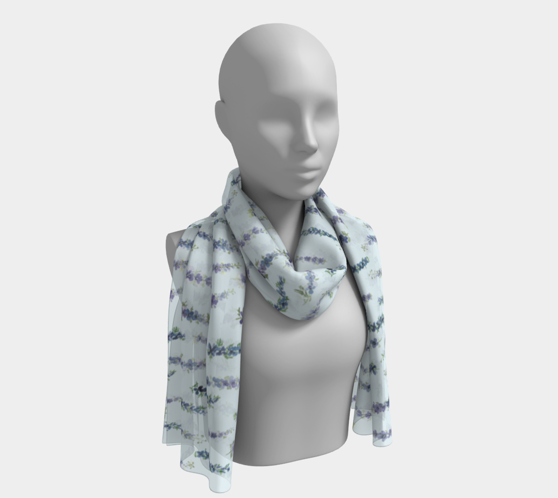 Scarf & Shawl in Dancing Delphinium in light blue