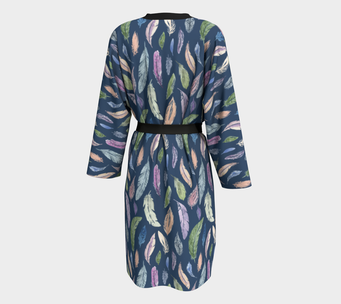 Silky Robe — Featherlight on Navy