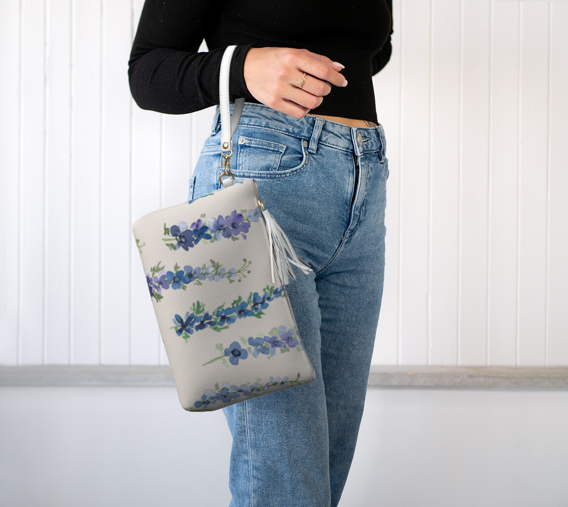 Vegan Leather Clutch & Makeup Bag – Delphinium Natural