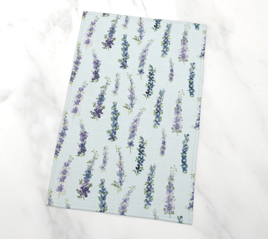 Tea Towel  with Dancing Delphinium pattern