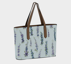 Vegan Leather Carryall Tote – Delphinium on Barely Blue