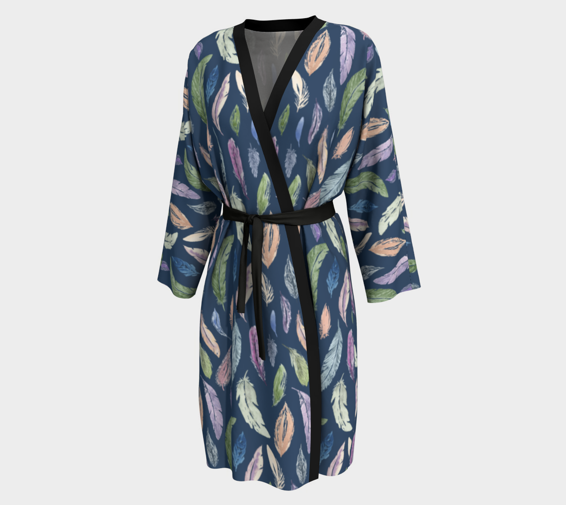 Silky Robe — Featherlight on Navy