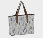 Vegan Leather Carryall — Dancing Delphinium on Cream