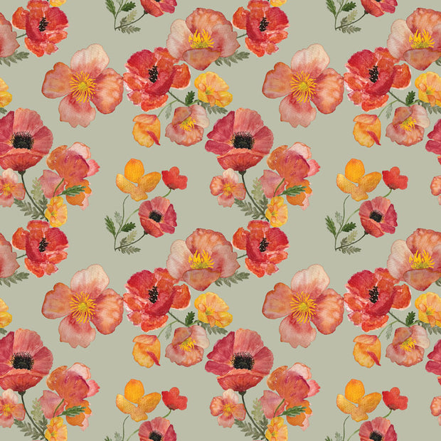 Ember Poppies Linen Dinner Napkins