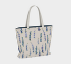 Weekender with Dancing Delphinium on Cream pattern