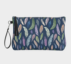 Clutch/Makeup bag with Featherlight on Navy pattern
