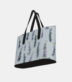 Vegan Leather Carryall Tote – Delphinium on Barely Blue