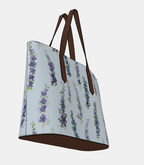 Vegan Leather Carryall Tote – Delphinium on Barely Blue