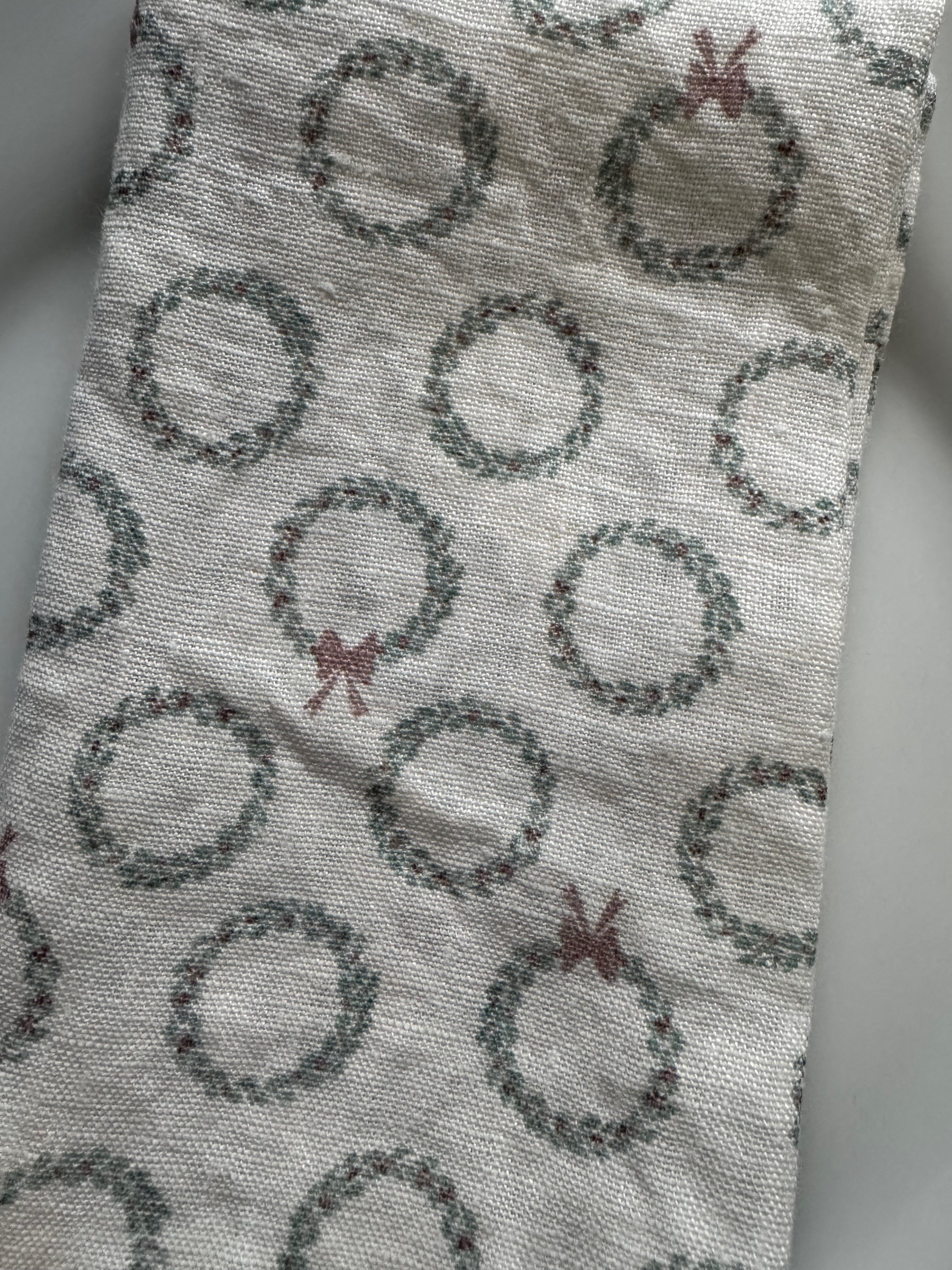 Holiday Wreath Linen Napkins