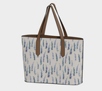 Vegan Leather Carryall — Dancing Delphinium on Cream